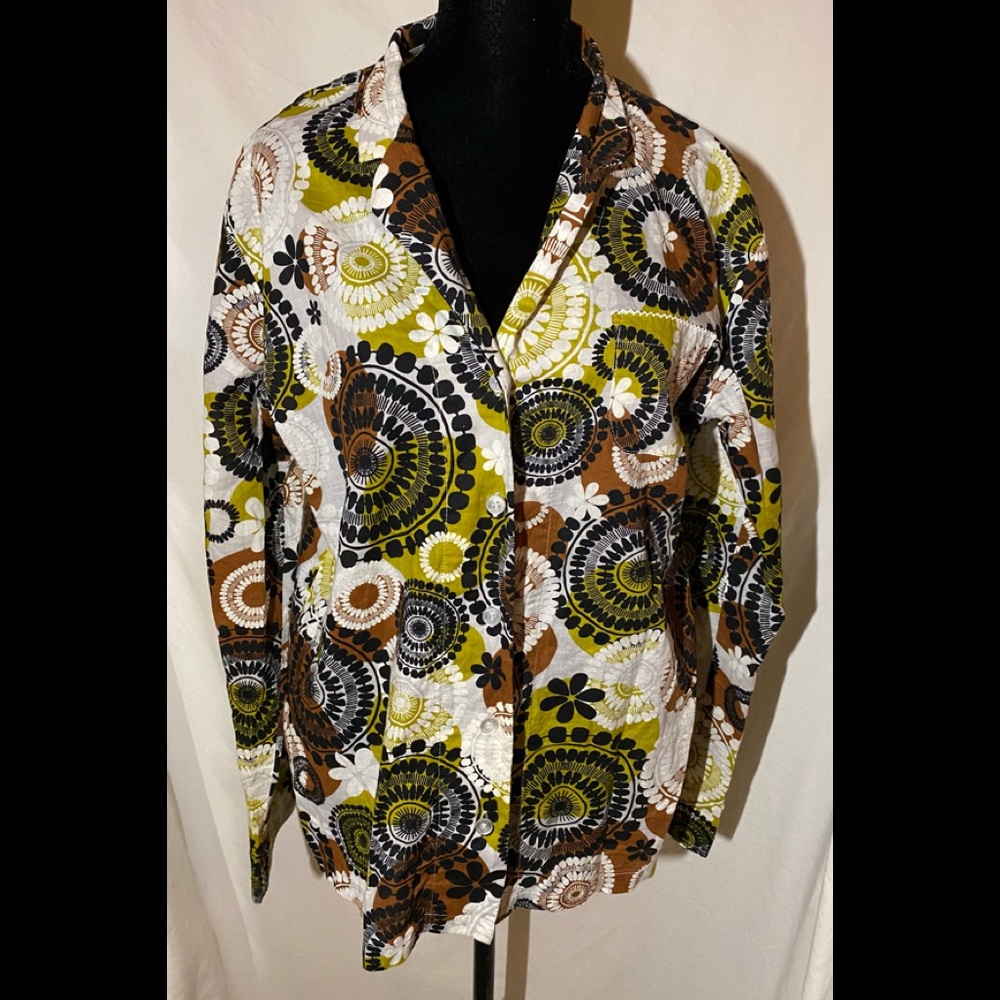Vera Bradley Patterned Multi Color Button Down - image 1